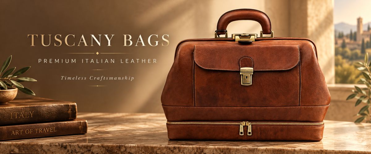 תיק רופא מעור קלאסי עם פתיחה רחבה בסגנון Doctor’s Bag