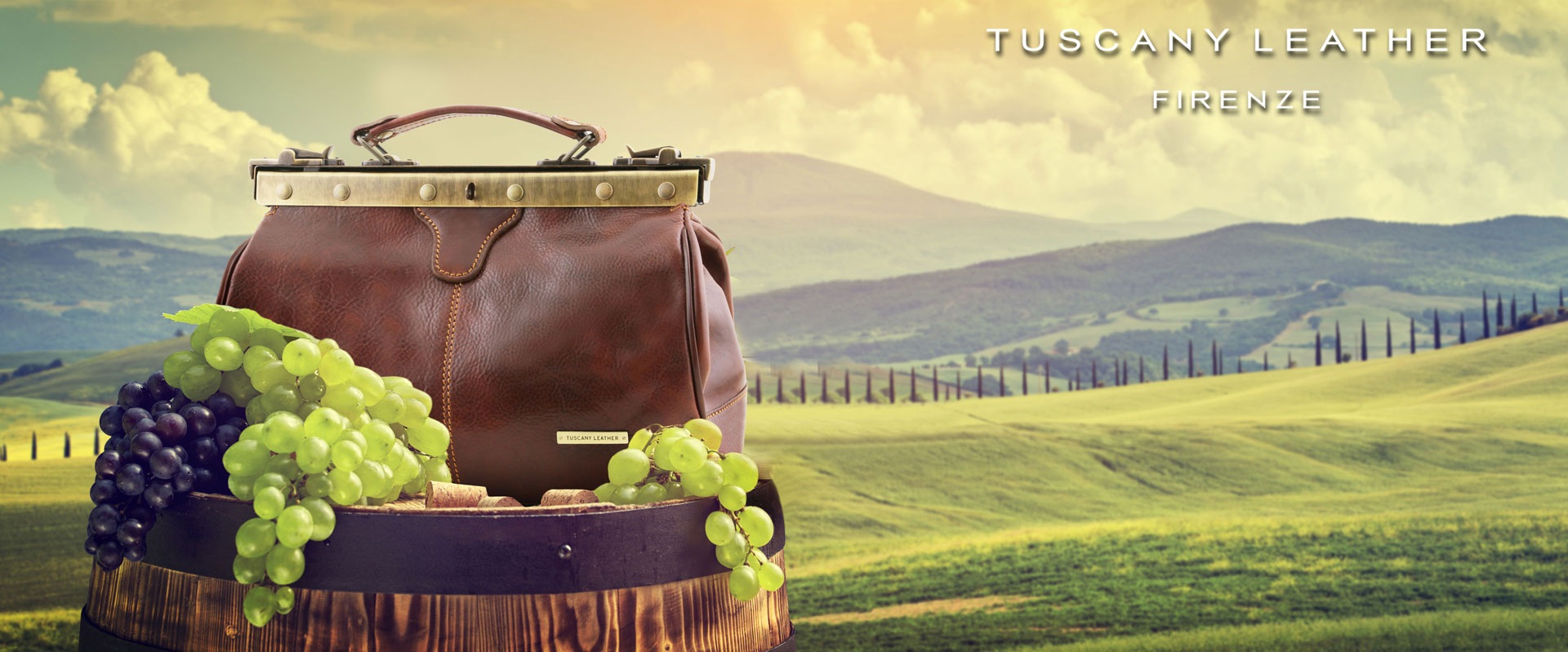 תיק עור איטלקי Tuscany Leather Firenze בנוף טוסקנה