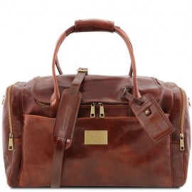 Travel leather bag with side pockets Venice